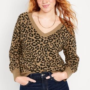 Cheetah V-Neck Sweater for Women
